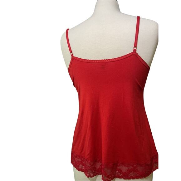 Felina Red Lace Modal Camisole Adjustable Straps Size XL EUC - Picture 5 of 6